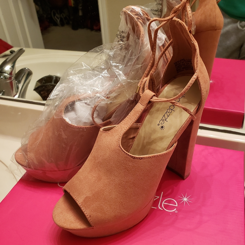 Strappy platform heels